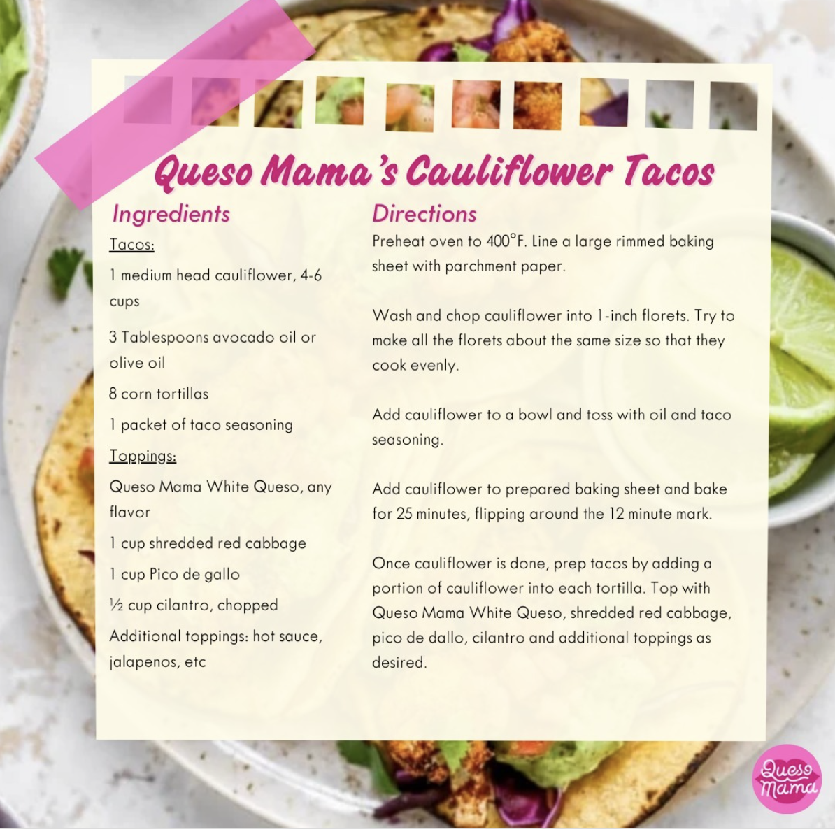 queso mama caulflower tacos