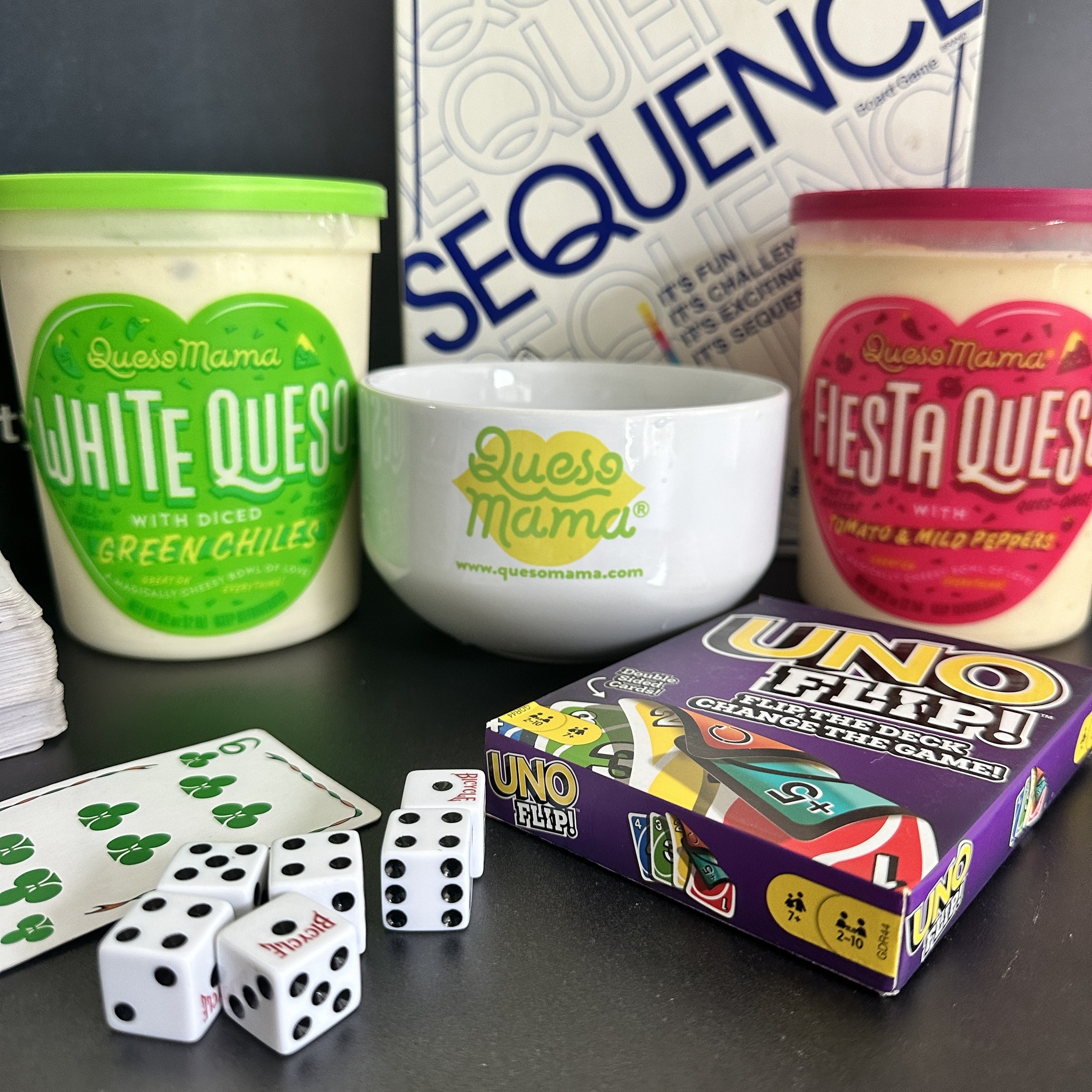 queso mama family game night